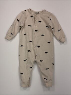 Miles the Label Cream Fox Print One-Piece Romper